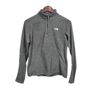 The North Face Womens Gray TKA 100 Fleece Quarter Zip Pullover Jacket Size S